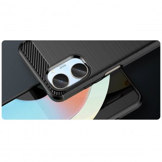 Carbon Case pouzdro pro Realme 10 flexibilní silikonový karbonový kryt černý