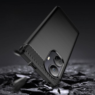 Pouzdro Carbon Case pro Realme 10 Pro+ flexibilní silikonový karbonový kryt černý