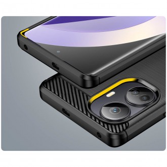 Pouzdro Carbon Case pro Realme 10 Pro+ flexibilní silikonový karbonový kryt černý