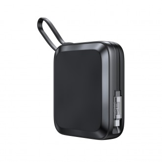 Indukční power banka Joyroom 10000mAh Icy Series 22,5W s vestavěným USB C kabelem černý (JR-L006)