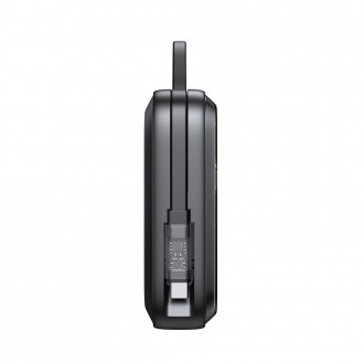Indukční power banka Joyroom 10000mAh Icy Series 22,5W s vestavěným USB C kabelem černý (JR-L006)