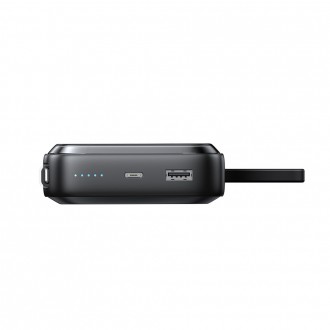 Indukční power banka Joyroom 10000mAh Icy Series 22,5W s vestavěným USB C kabelem černý (JR-L006)