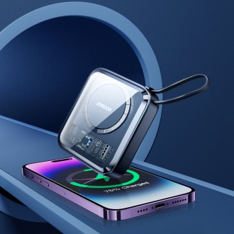 Indukční power banka Joyroom 10000mAh Icy Series 22,5W s vestavěným USB C kabelem černý (JR-L006)