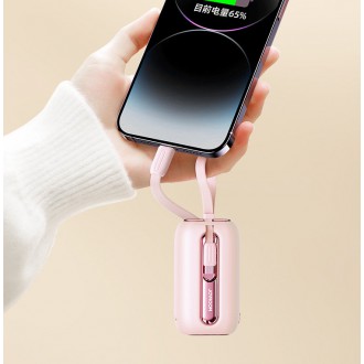 Powerbanka Joyroom 10000mAh Colorful Series 22,5W se 2 vestavěnými USB C a Lightning kabely růžové (JR-L012)