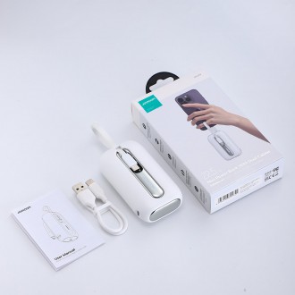 Powerbanka Joyroom 10000mAh Colorful Series 22,5W se 2 vestavěnými USB C a Lightning kabely bílá (JR-L012)