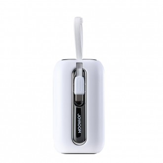Powerbanka Joyroom 10000mAh Colorful Series 22,5W se 2 vestavěnými USB C a Lightning kabely bílá (JR-L012)