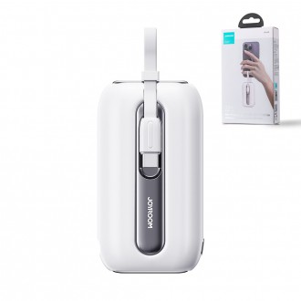 Powerbanka Joyroom 10000mAh Colorful Series 22,5W se 2 vestavěnými USB C a Lightning kabely bílá (JR-L012)