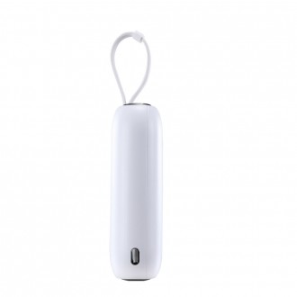 Powerbanka Joyroom 10000mAh Colorful Series 22,5W se 2 vestavěnými USB C a Lightning kabely bílá (JR-L012)
