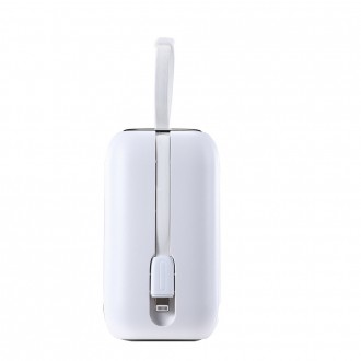 Powerbanka Joyroom 10000mAh Colorful Series 22,5W se 2 vestavěnými USB C a Lightning kabely bílá (JR-L012)