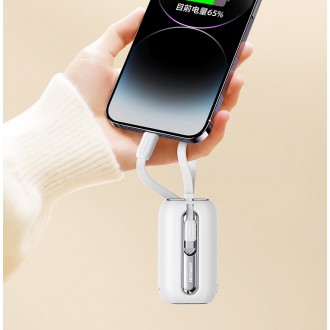 Powerbanka Joyroom 10000mAh Colorful Series 22,5W se 2 vestavěnými USB C a Lightning kabely bílá (JR-L012)
