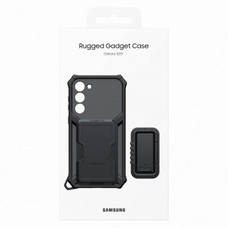 Pouzdro Samsung Rugged Gadget pro Samsung Galaxy S23+ Rugged Cover Ring Holder Stand Grey (EF-RS916CBEGWW)