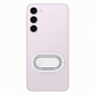 Pouzdro Samsung Clear Gadget Case pro Samsung Galaxy S23+ stojánek na krycí kroužek průhledný (EF-XS916CTEGWW)