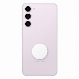 Pouzdro Samsung Clear Gadget Case pro Samsung Galaxy S23+ stojánek na krycí kroužek průhledný (EF-XS916CTEGWW)