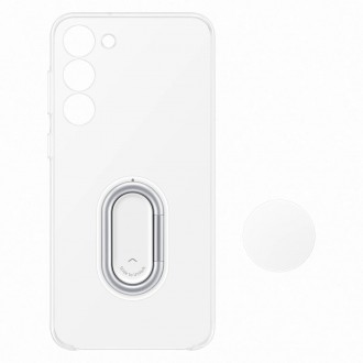Pouzdro Samsung Clear Gadget Case pro Samsung Galaxy S23+ stojánek na krycí kroužek průhledný (EF-XS916CTEGWW)
