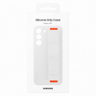Silikonové pouzdro Samsung Silicon Grip Cover Case pro Samsung Galaxy S23+ silikonové pouzdro s páskem na zápěstí bílé (EF-GS916TWEGWW)