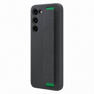 Silikonové pouzdro Samsung Silicon Grip Cover Case pro Samsung Galaxy S23+ silikonové pouzdro s páskem na zápěstí černé (EF-GS916TBEGWW)