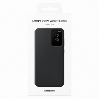 Pouzdro Samsung Smart View Wallet Case pro kryt Samsung Galaxy S23+ s chytrým výklopným okénkem, peněženka na karty černá (EF-ZS916CBEGWW)