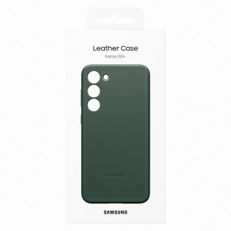 [RETURNED ITEM] Pouzdro Samsung Leather Cover pro Samsung Galaxy S23+ pouzdro z přírodní kůže zelené (EF-VS916LGEGWW)