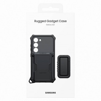 Pouzdro Samsung Rugged Gadget pro Samsung Galaxy S23 Rugged Cover Ring Holder Stand šedá (EF-RS911CBEGWW)