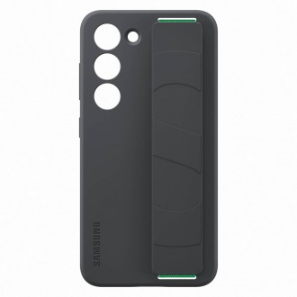 Silikonový kryt Samsung Silicon Grip Cover Case pro Samsung Galaxy S23 silikonový kryt s páskem na zápěstí černý (EF-GS911TBEGWW)