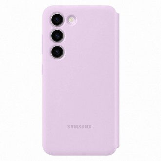 Pouzdro Samsung Smart View Wallet pro Samsung Galaxy S23 Cover with Smart Flip Window Card Wallet Lilac (EF-ZS911CVEGWW)