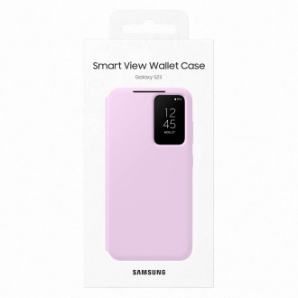 Pouzdro Samsung Smart View Wallet pro Samsung Galaxy S23 Cover with Smart Flip Window Card Wallet Lilac (EF-ZS911CVEGWW)