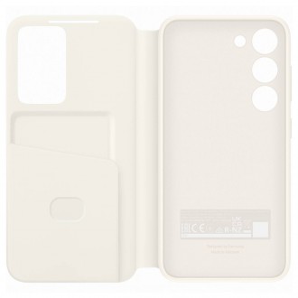 Pouzdro na peněženku Samsung Smart View pro Samsung Galaxy S23 Cover with Smart Flip Window Card Wallet Cream (EF-ZS911CUEGWW)