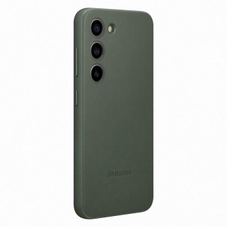 Pouzdro Samsung Leather Cover pro Samsung Galaxy S23 pouzdro z přírodní kůže zelené (EF-VS911LGEGWW)