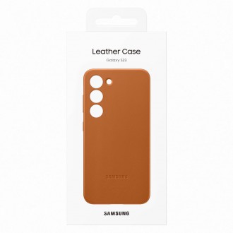 Pouzdro Samsung Leather Cover pro Samsung Galaxy S23 pouzdro z pravé velbloudí kůže (EF-VS911LAEGWW)