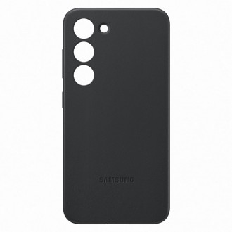Pouzdro Samsung Leather Cover pro Samsung Galaxy S23 pouzdro z pravé kůže černé (EF-VS911LBEGWW)