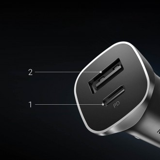 Ugreen rychlá nabíječka do auta USB-A / USB-C 30W PD PPS šedá (CD130)