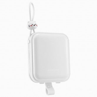 Powerbanka Joyroom s USB C a Lightning kabely a stojanem Cutie Series 10000mAh 22,5W bílá (JR-L008)