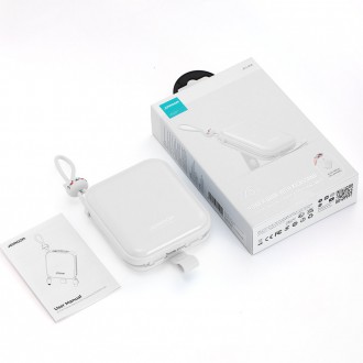 Powerbanka Joyroom s USB C a Lightning kabely a stojanem Cutie Series 10000mAh 22,5W bílá (JR-L008)