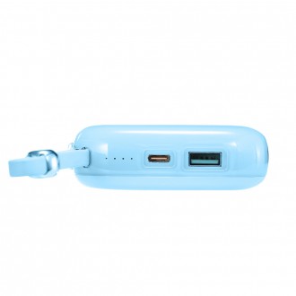Powerbanka Joyroom 10000mAh Jelly Series 22,5W s vestavěným USB C kabelem modrý (JR-L002)