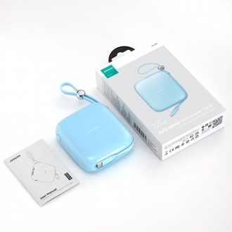 Powerbanka Joyroom 10000mAh Jelly Series 22,5W s vestavěným USB C kabelem modrý (JR-L002)