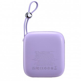 Powerbanka Joyroom 10000mAh Jelly Series 22,5W s vestavěným USB C kabelem fialová (JR-L002)