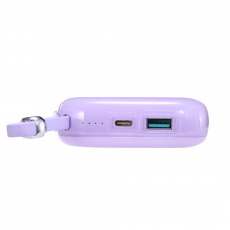 Powerbanka Joyroom 10000mAh Jelly Series 22,5W s vestavěným USB C kabelem fialová (JR-L002)