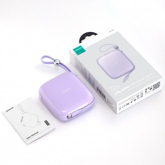 Powerbanka Joyroom 10000mAh Jelly Series 22,5W s vestavěným USB C kabelem fialová (JR-L002)