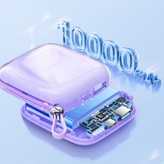 Powerbanka Joyroom 10000mAh Jelly Series 22,5W s vestavěným USB C kabelem fialová (JR-L002)