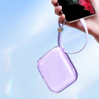 Powerbanka Joyroom 10000mAh Jelly Series 22,5W s vestavěným USB C kabelem fialová (JR-L002)