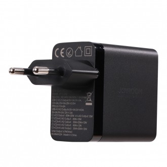 Joyroom nabíječka GaN 67W 4 porty (2x USB, 2x USB C) černá (TCG02) + kabel USB C - USB C 100W 1,2m