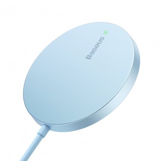 Baseus Simple Mini3 magnetická nabíječka MagSafe Qi 15W modrá