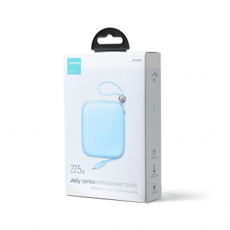Powerbanka Joyroom 10000mAh Jelly Series 22,5W s vestavěným Lightning kabelem modrý (JR-L003)