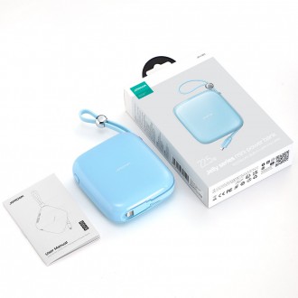 Powerbanka Joyroom 10000mAh Jelly Series 22,5W s vestavěným Lightning kabelem modrý (JR-L003)