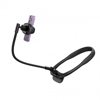 Univerzální držák na krk Baseus ComfortJoy Series, stojan na telefon černý (LUGB000001)