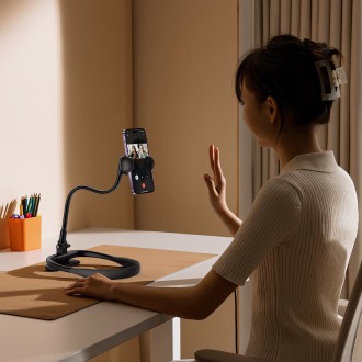 Univerzální držák na krk Baseus ComfortJoy Series, stojan na telefon černý (LUGB000001)