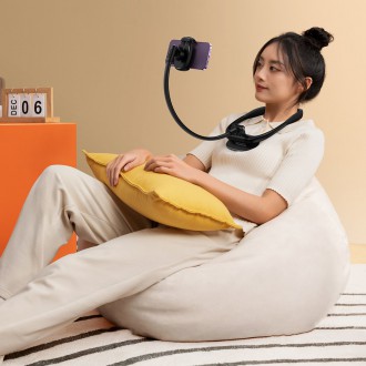 Univerzální držák na krk Baseus ComfortJoy Series, stojan na telefon černý (LUGB000001)