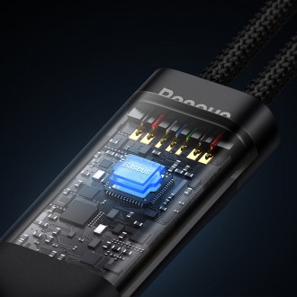 Baseus Flash Series Ⅱ Kabel pro rychlé nabíjení 2v1 USB-C – 2xUSB-C 100W 1,5m černý