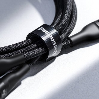 Baseus Flash Series Ⅱ Kabel pro rychlé nabíjení 2v1 USB-C – 2xUSB-C 100W 1,5m černý