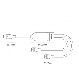 Baseus Flash Series Ⅱ Kabel pro rychlé nabíjení 2v1 USB-C – 2xUSB-C 100W 1,5m černý